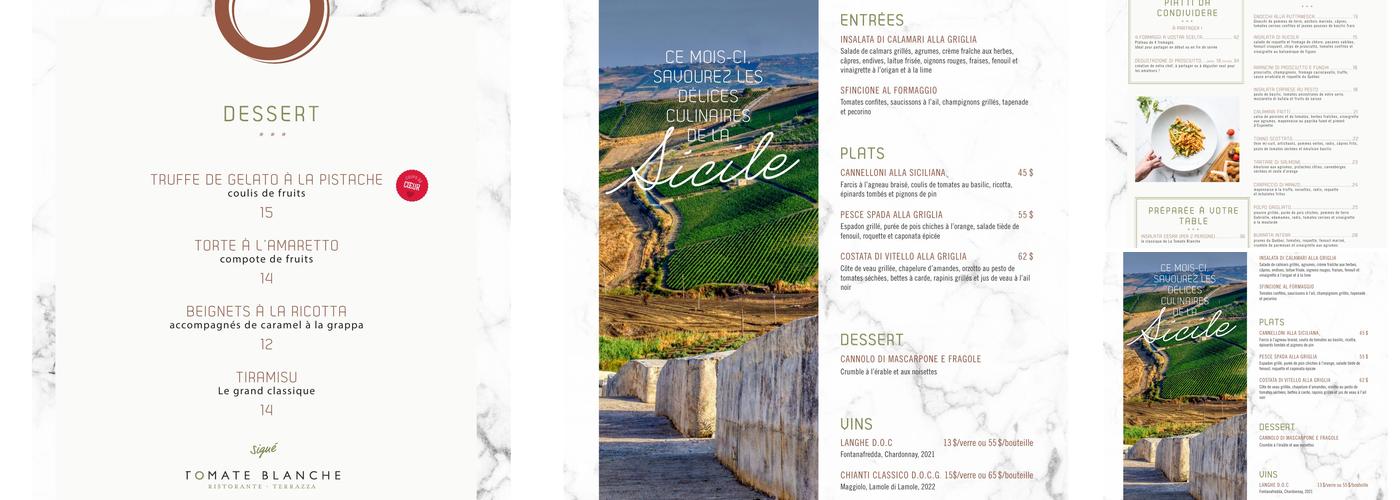 La Tomate Blanche Menu