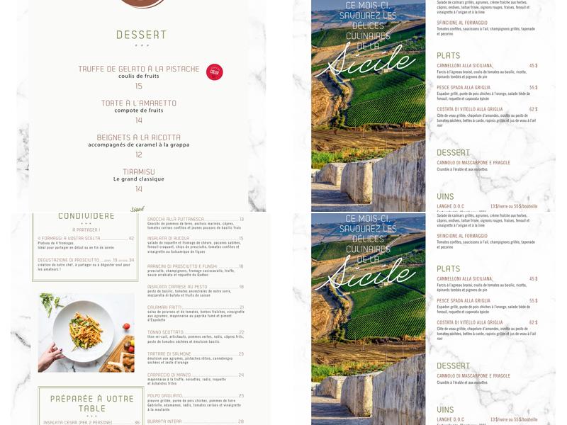 La Tomate Blanche Menu