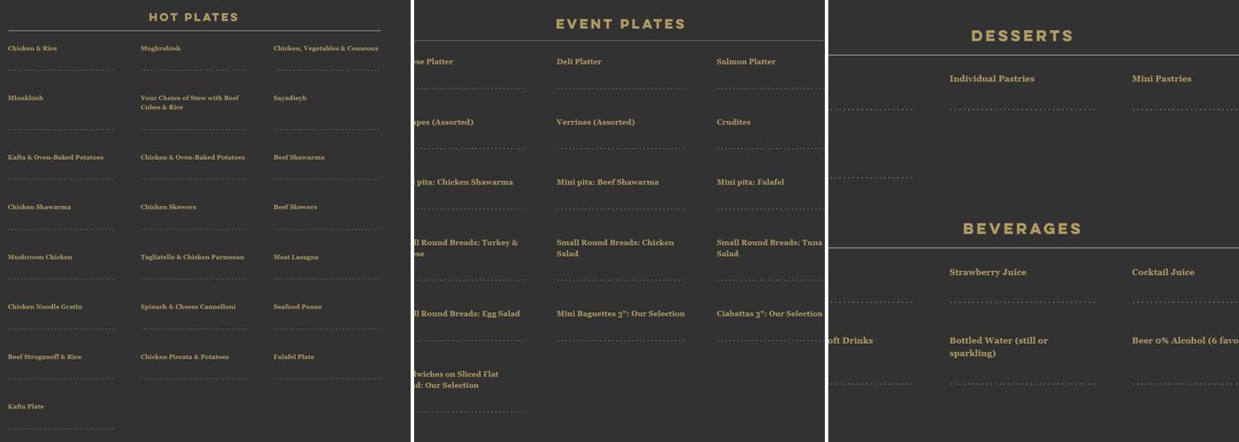 Kitchen59 Menu