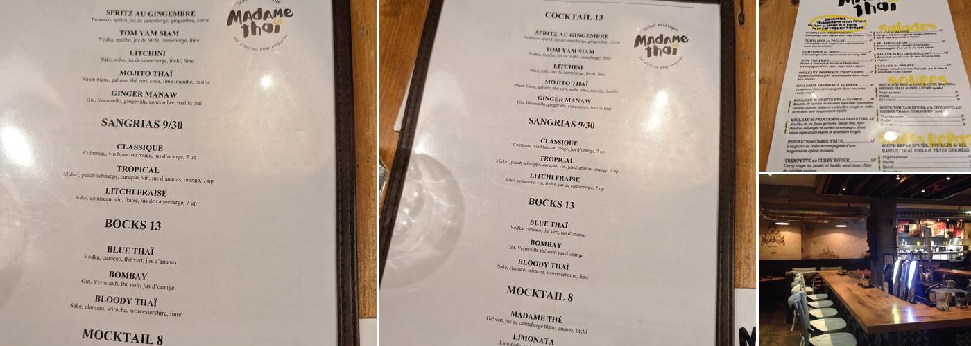 Madame Thai Vieux-Longueuil Menu