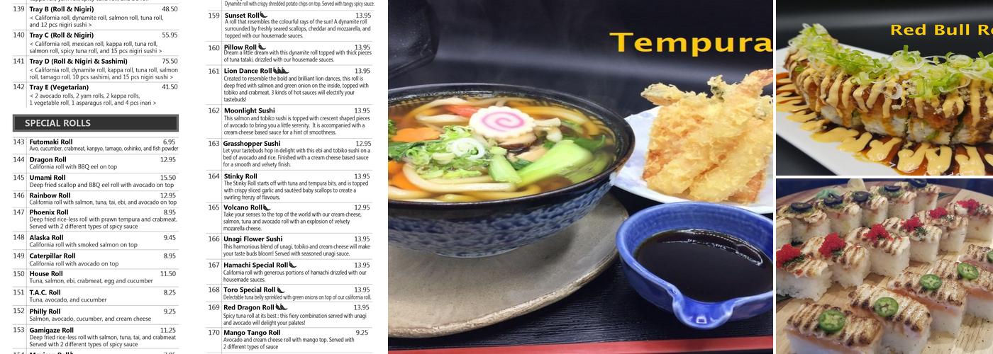 Red Shiso Sushi Menu