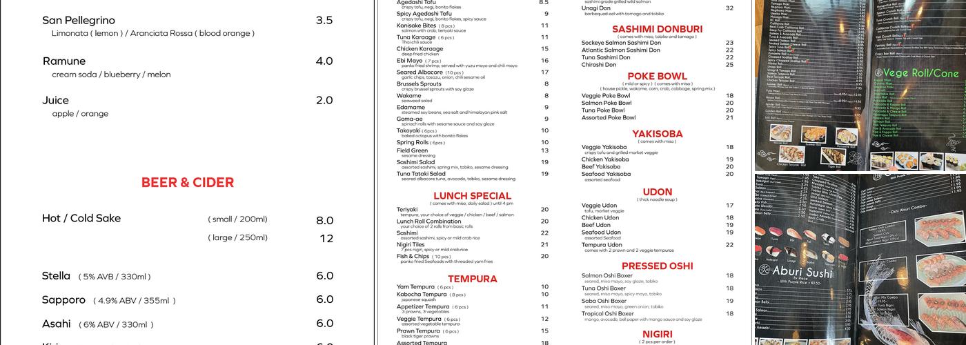 Sushi Koo Menu
