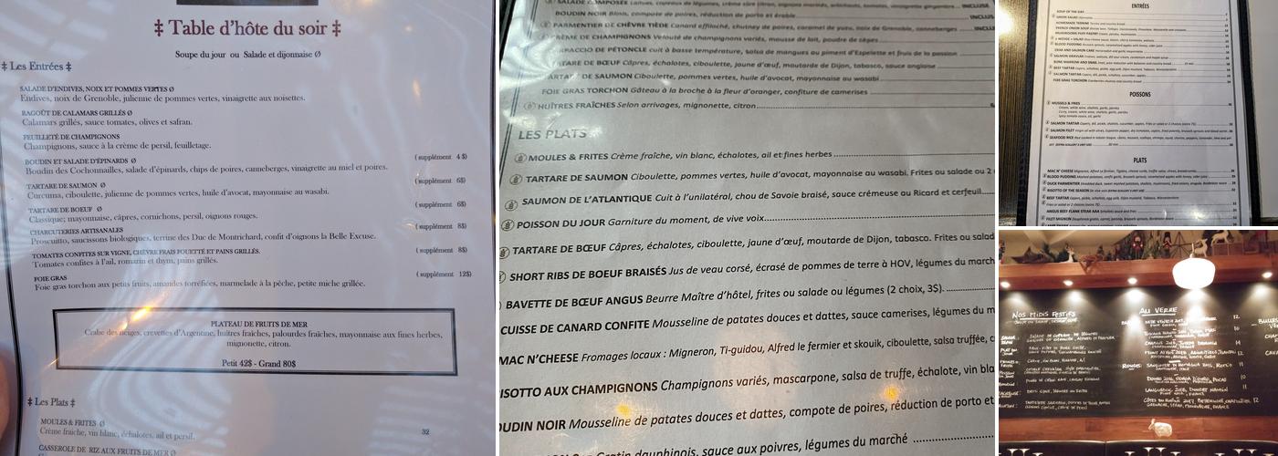 Pinocchio Menu