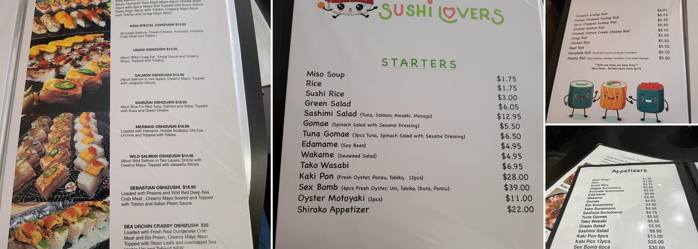 Sushi Lovers Menu