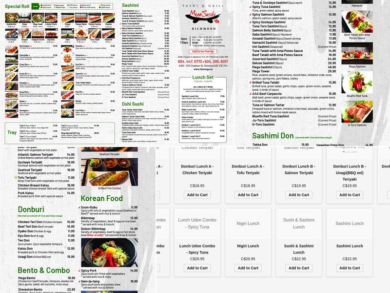 Mega Sushi Menu