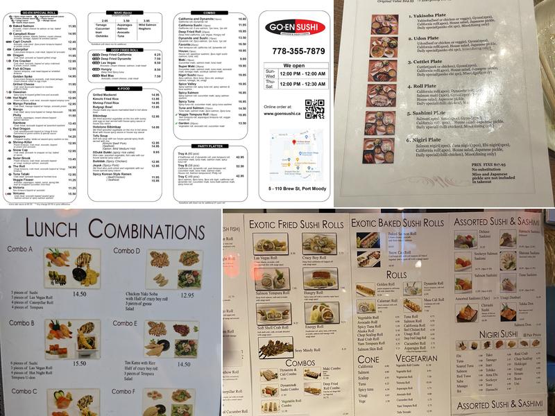 Sango Japanese Restaurant Port Moody Menu