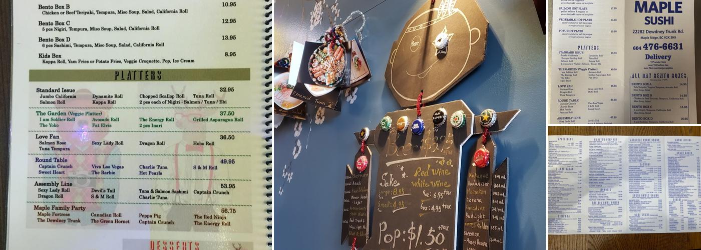Maple Sushi Menu
