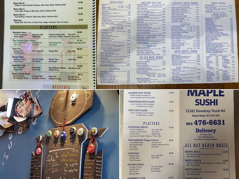 Maple Sushi Menu