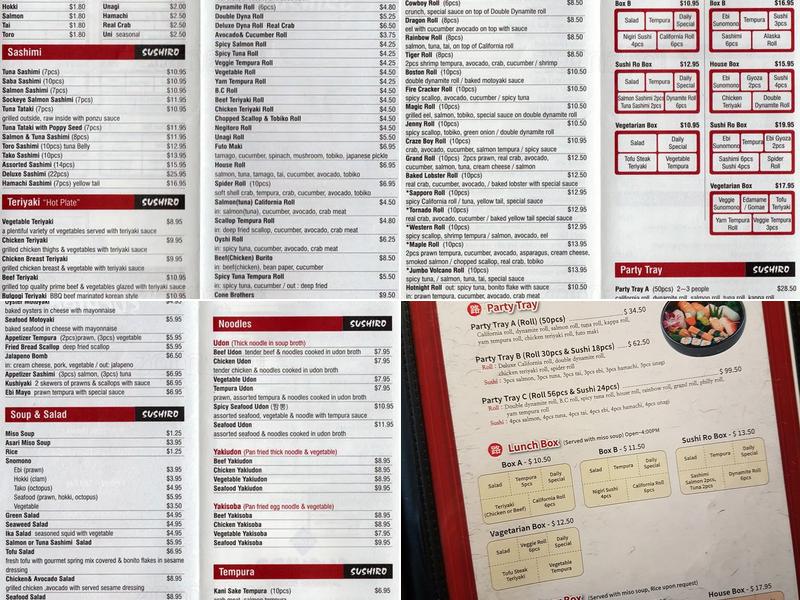 Sushiro Menu