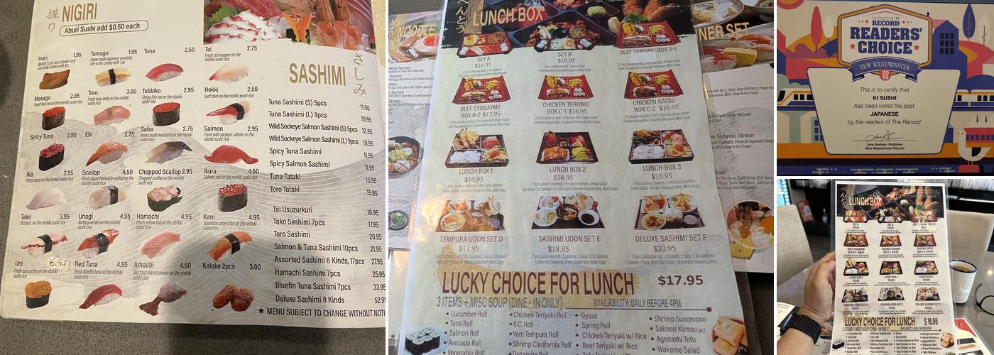 Ki Sushi Restaurant Menu