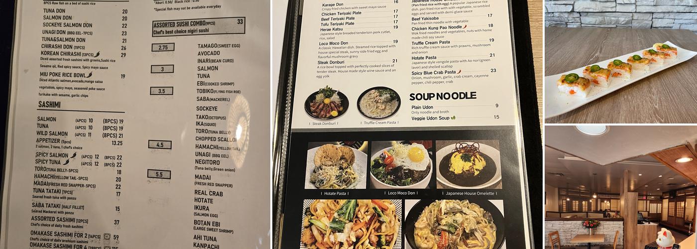 Miu Japanese Cuisine Menu