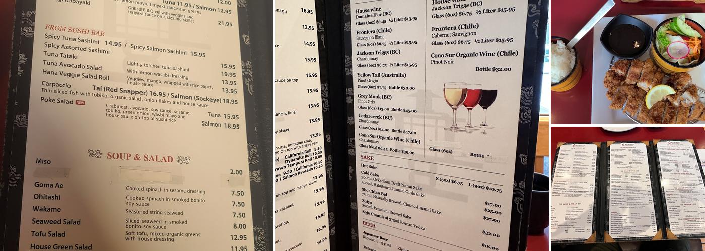 Hachi Hana Japanese Restaurant Menu