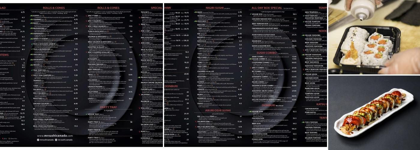 Mr. Sushi Lonsdale Menu