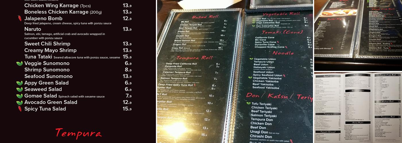 Sushi Langford Menu