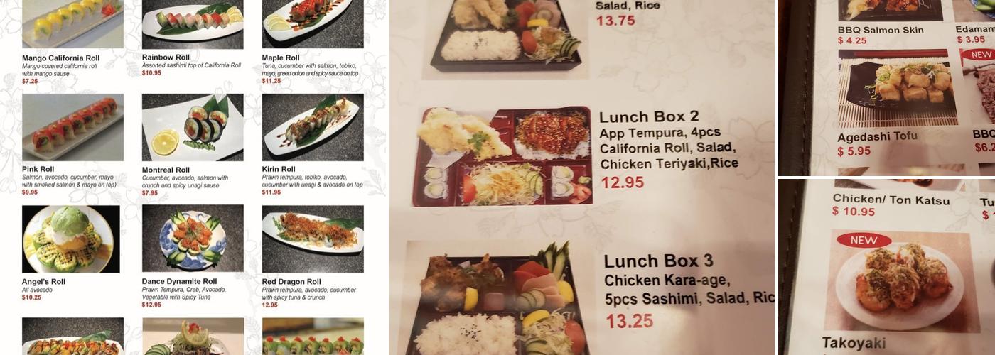 Maple Sushi Japanese Restaurant Menu