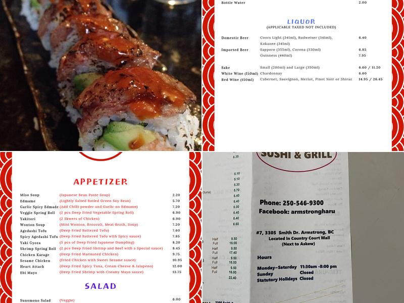 Haru Sushi & Grill Menu