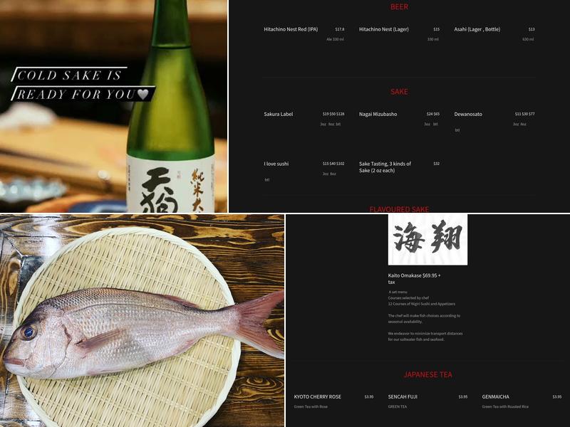 Kaito Sushi Omakase Menu