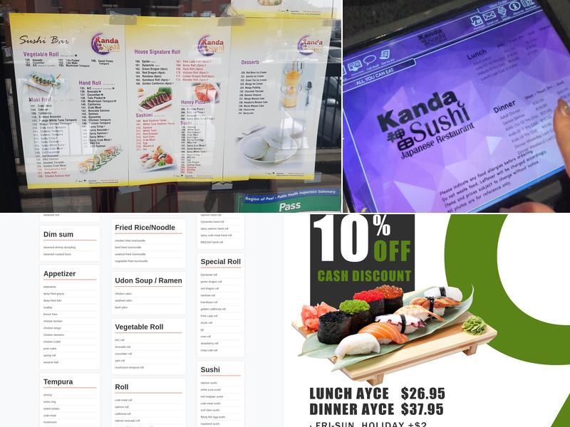 Kanda Sushi Menu