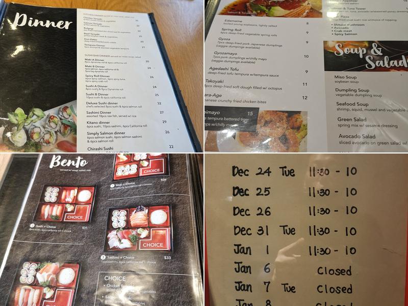 Kitano Sushi Menu