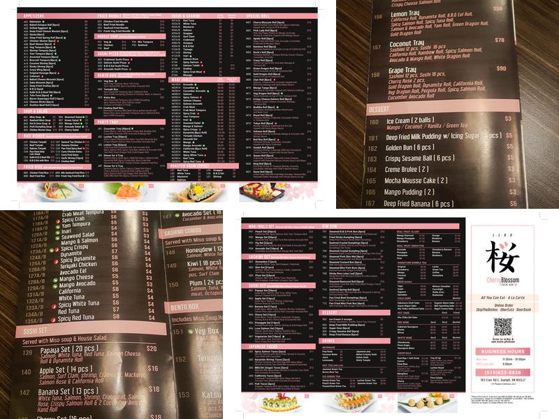 Cherry Blossom Sushi Bar Menu