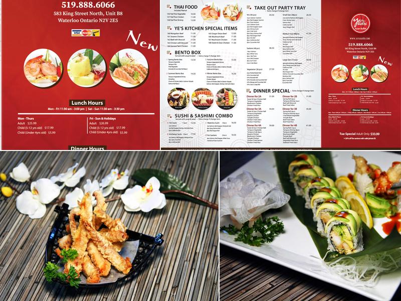 Ye's Sushi Waterloo Menu