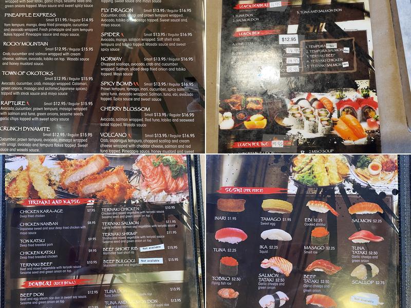 Kiro Sushi Menu