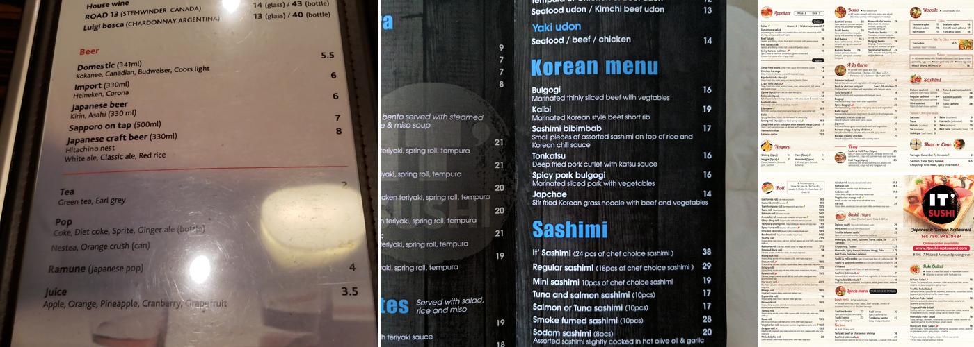 It' Sushi Menu