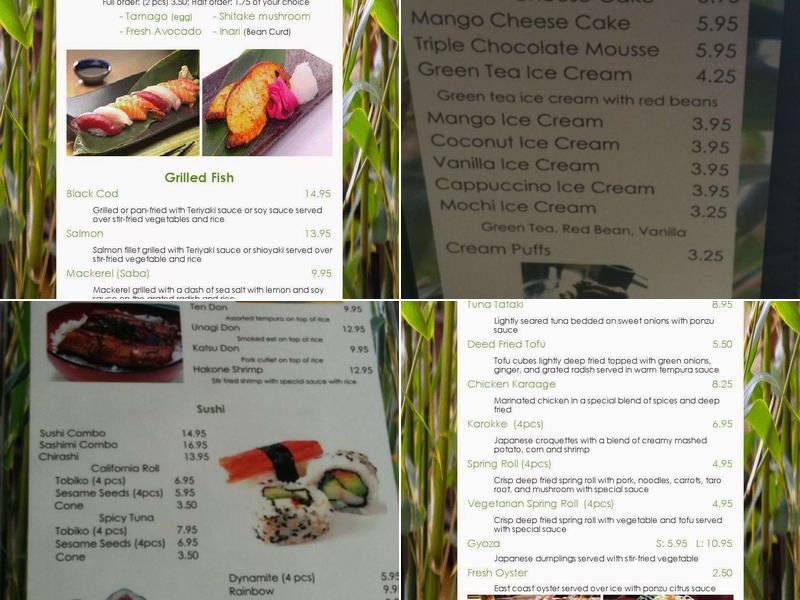 Hakone Menu