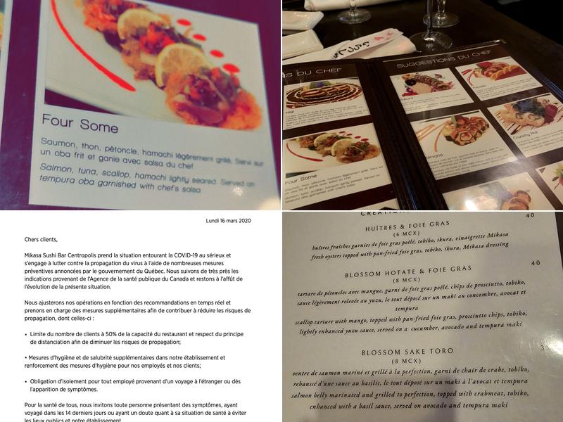 Mikasa Sushi Bar Menu