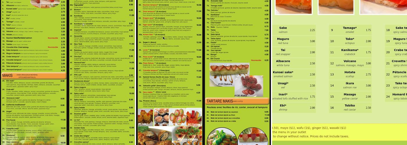 Sushi Itamea Laval Menu
