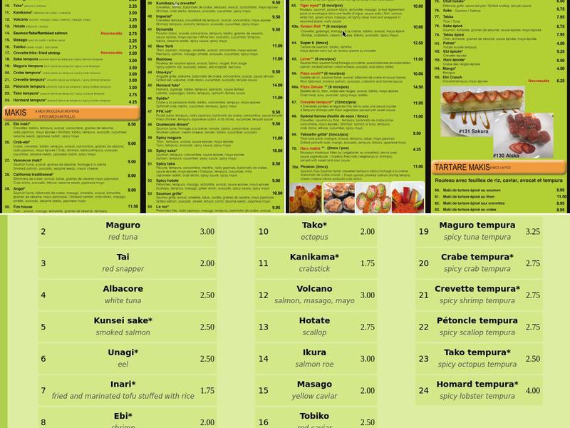 Sushi Itamea Laval Menu