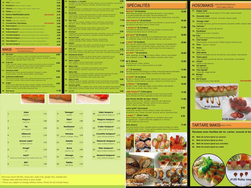 Sushi Itamea Laval Menu