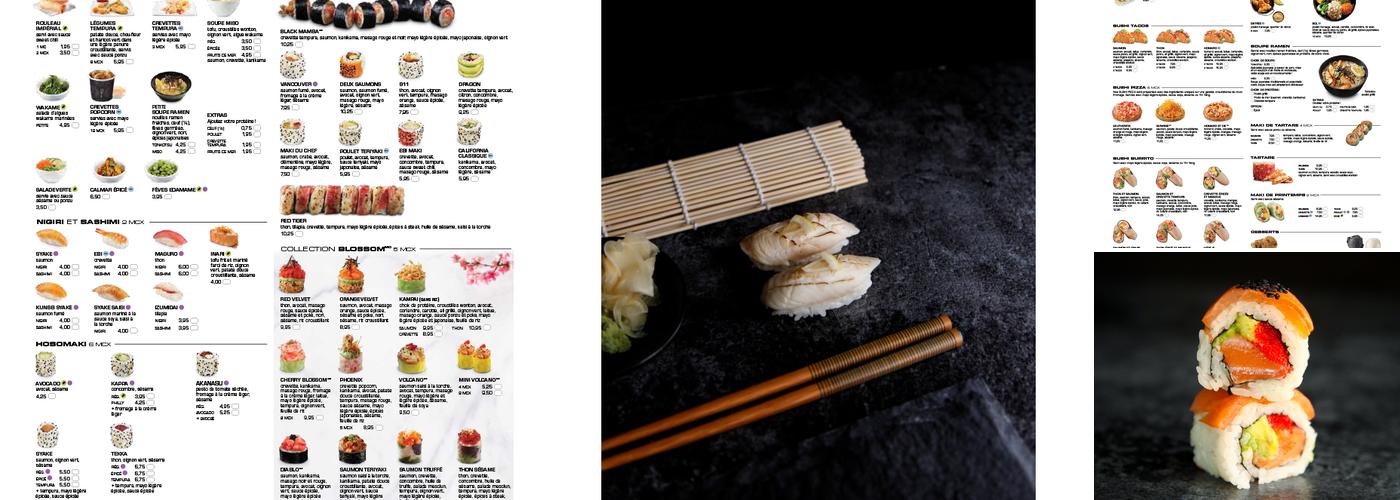 Sushi Shop Menu