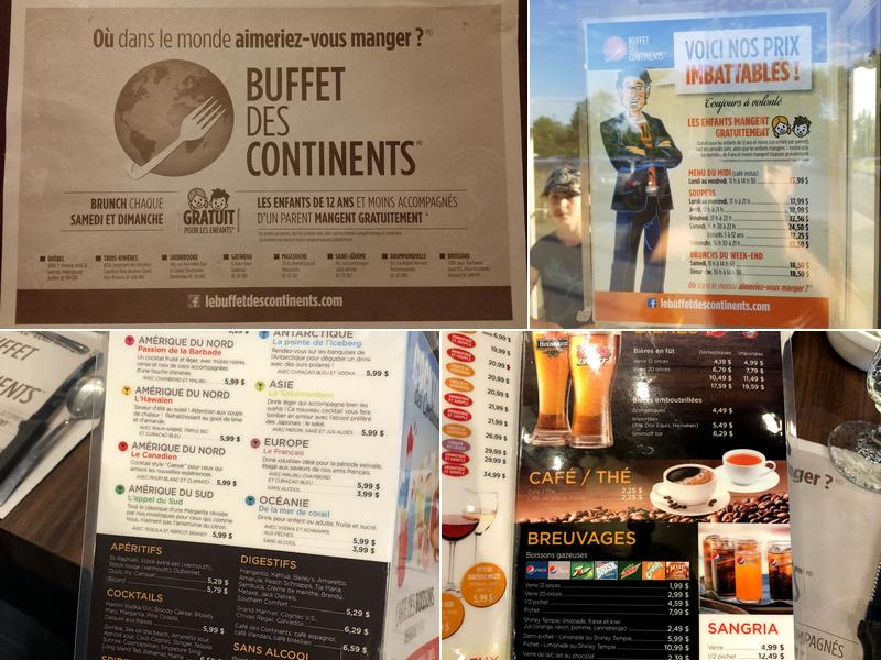 Saveurs des Continents - Mascouche Menu