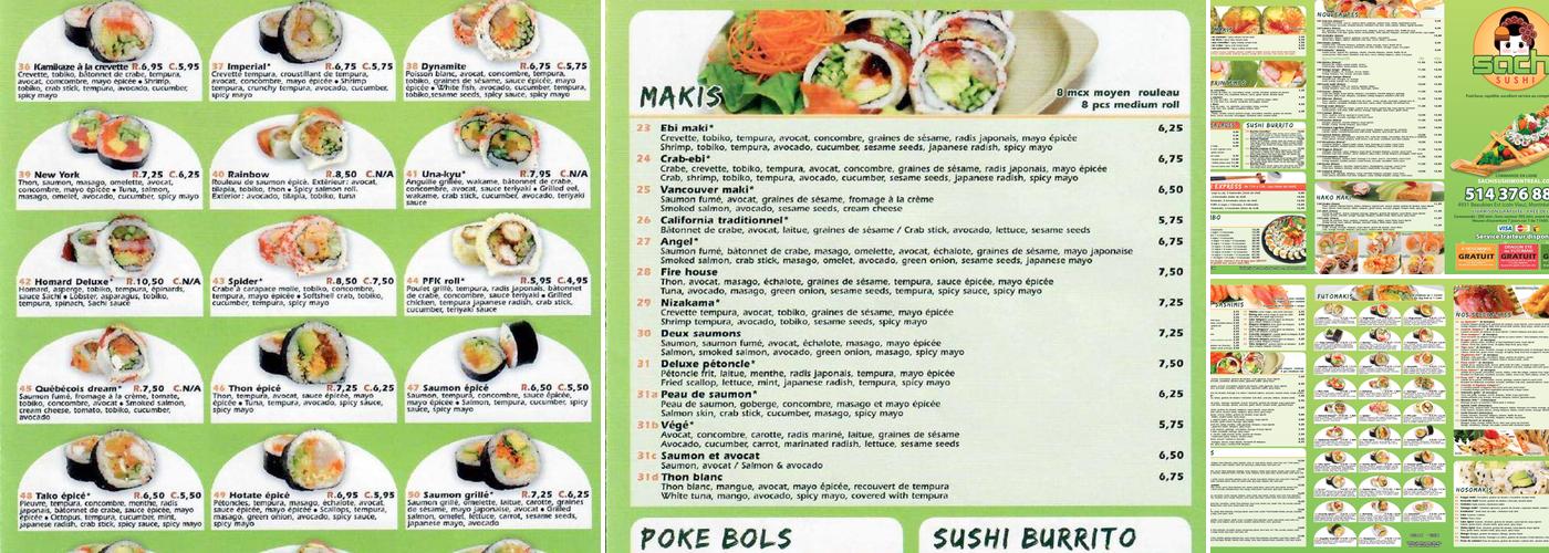 SACHI SUSHI Menu