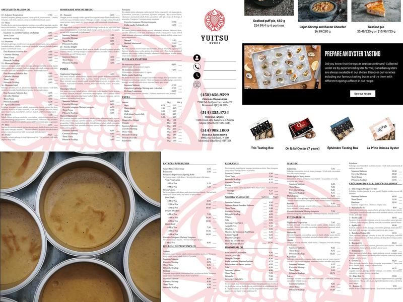 Odessa Poissonnier Menu