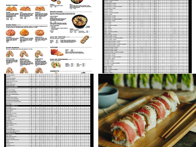 Sushi Shop Menu