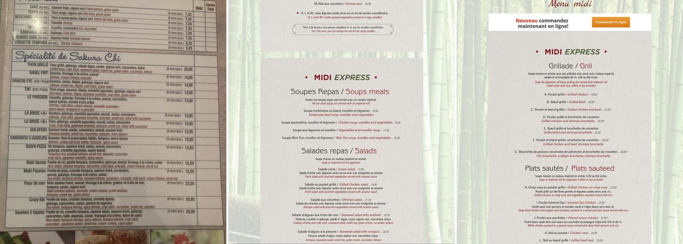 Sakura Chi Menu
