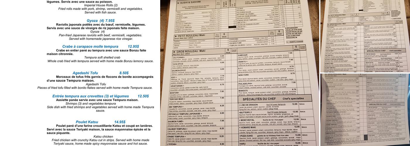 Restaurant Sake Menu