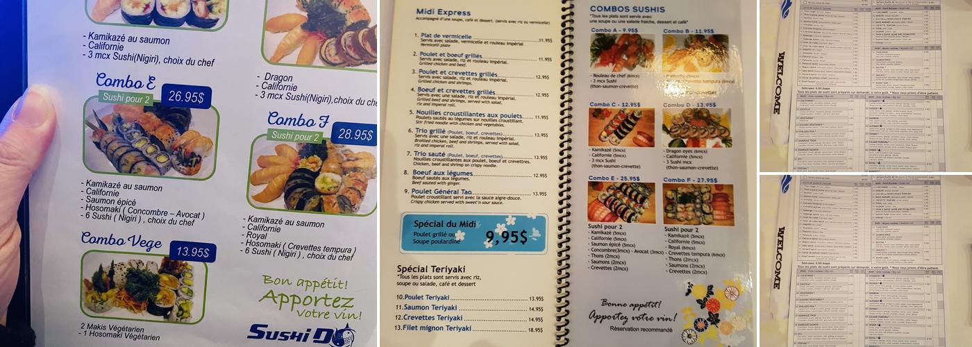 Sushido Laval Menu