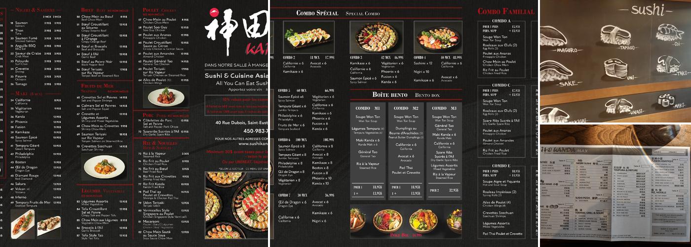 Kanda sushi Menu