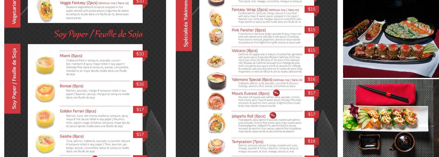 Kosher Sushi Yakimono Menu
