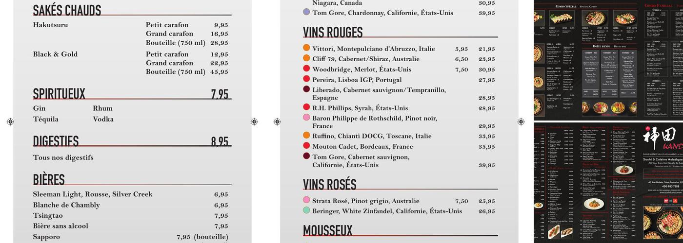 Bar à Sushi Kanda Menu