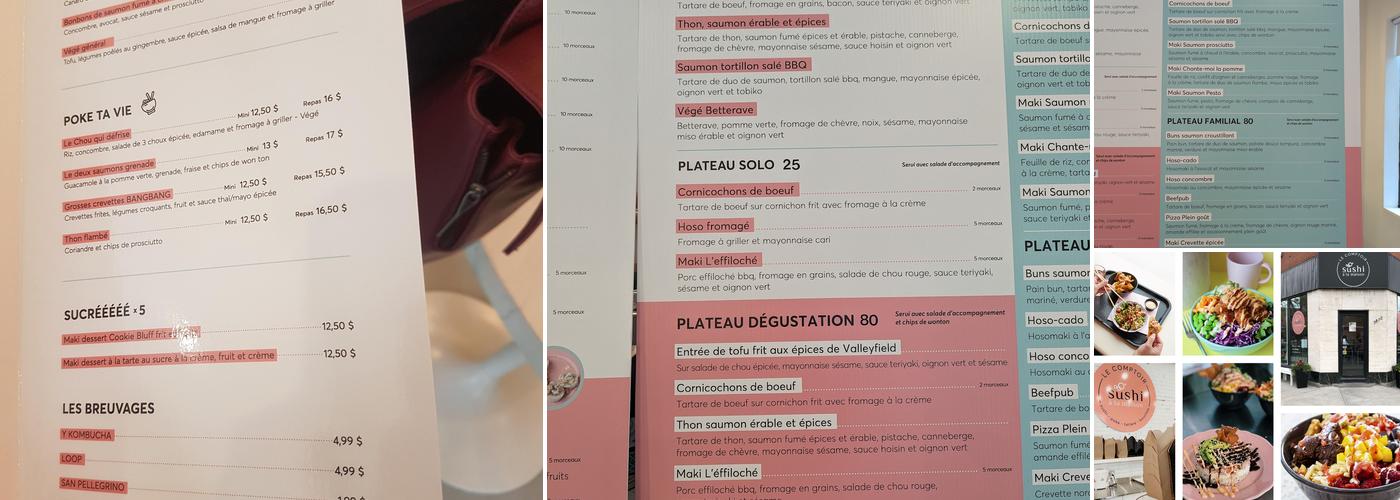 Comptoir sushi à la maison Montréal Menu