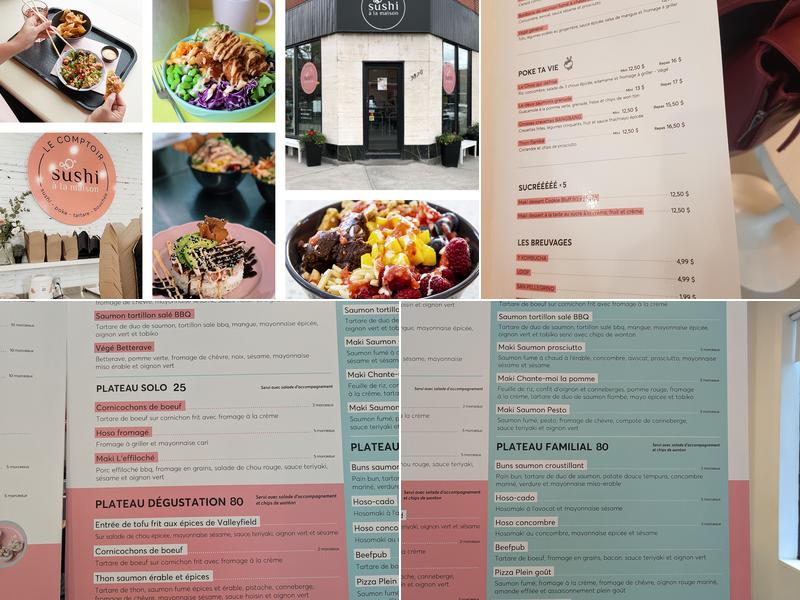 Comptoir sushi à la maison Montréal Menu