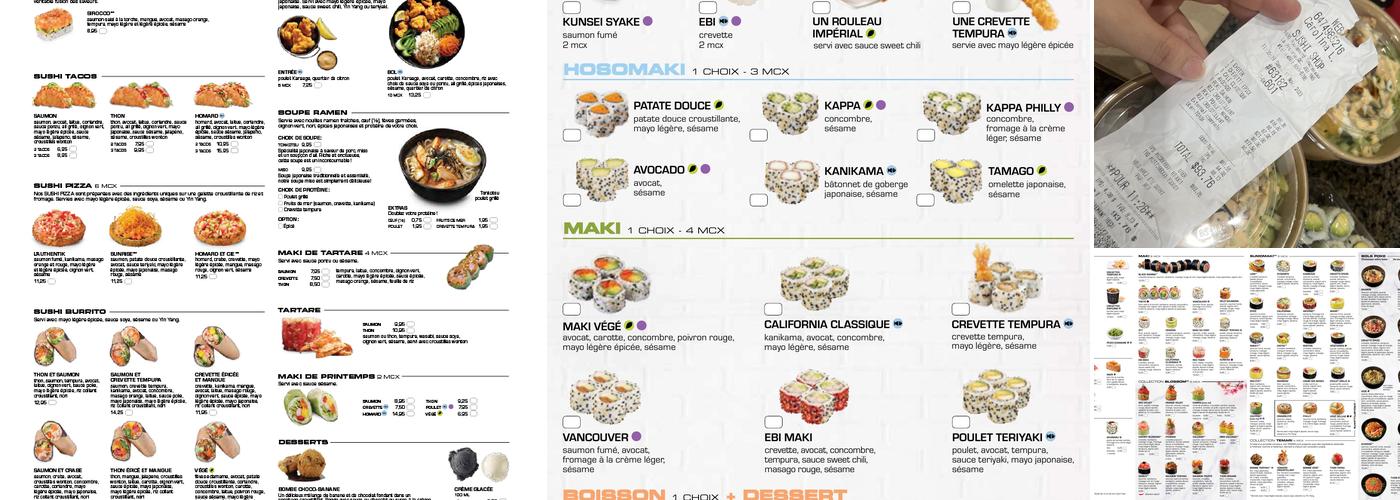 Sushi Shop Menu