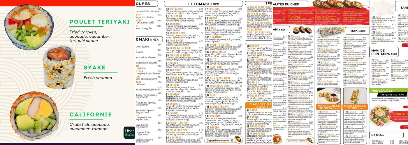 Genki Sushi Menu