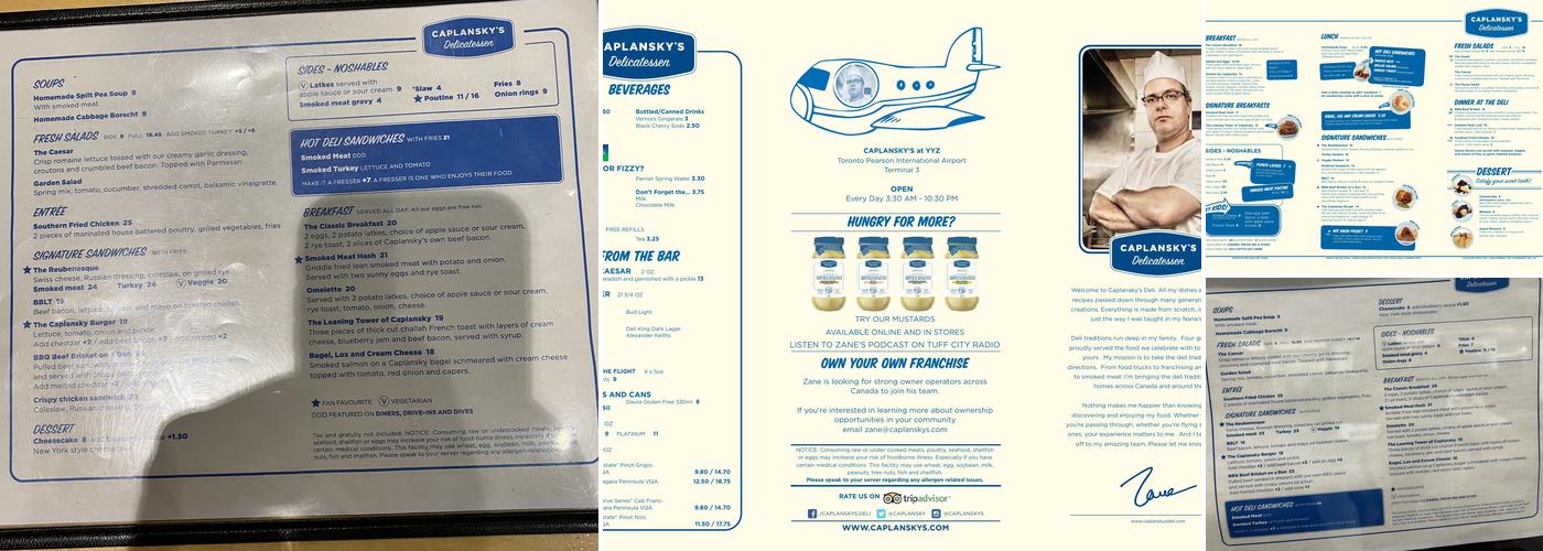 Caplansky’s Deli Menu