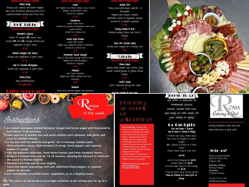 Roma Catering Menu