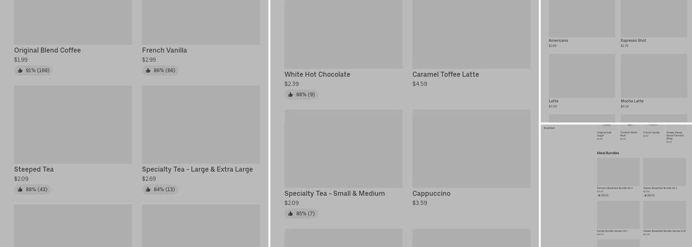 Tim Hortons Menu